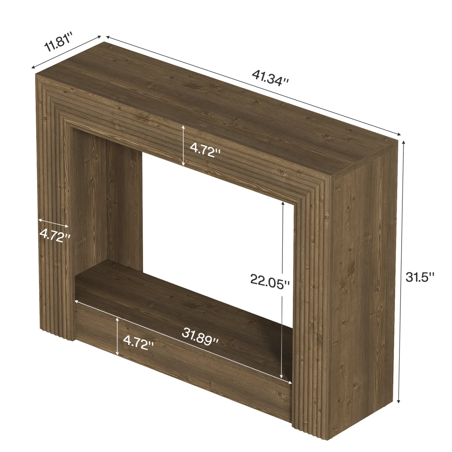 41" Farmhouse Console Table with Storage, Narrow 2-Tier Sofa Table for Entryway or Behind Couch