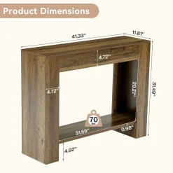 41.3” Farmhouse Console Table with 2-Tier Shelf, Narrow Entryway Sofa Table with Storage