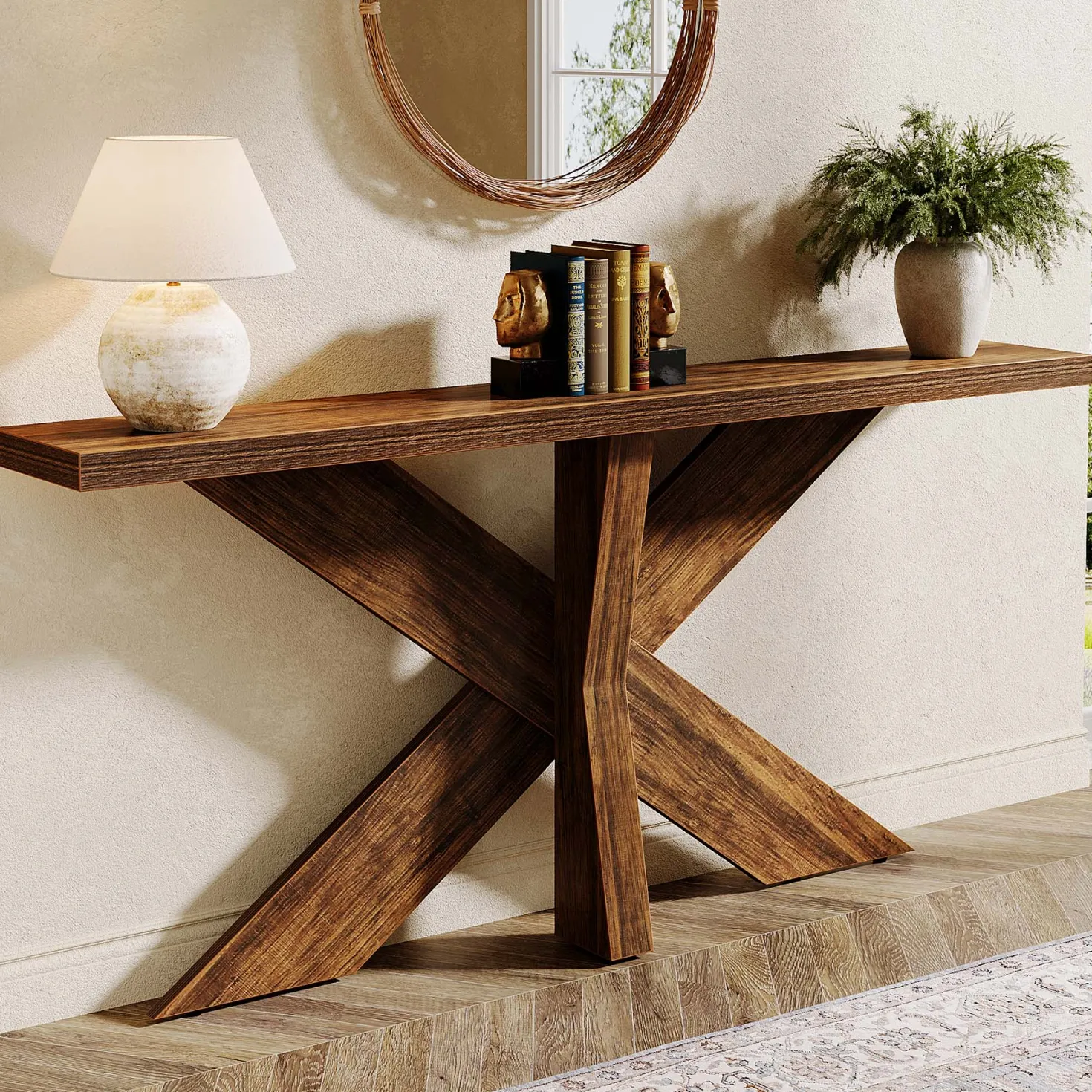 70.9" Farmhouse Console Table, Wood Sofa Hallway Table