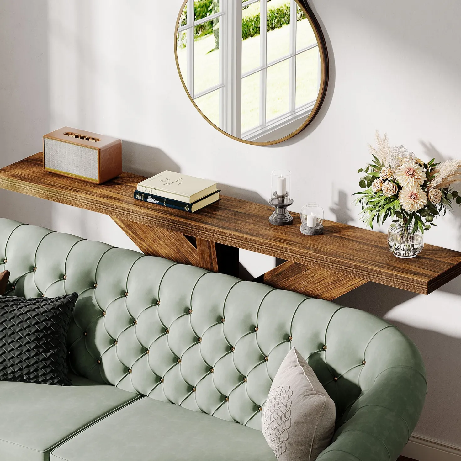 70.9" Farmhouse Console Table, Wood Sofa Hallway Table