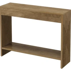 41.3" Farmhouse Console Table with 2-Tier Shelf, Narrow Sofa Table with Fluted Legs for Entryway or Behind Couch
