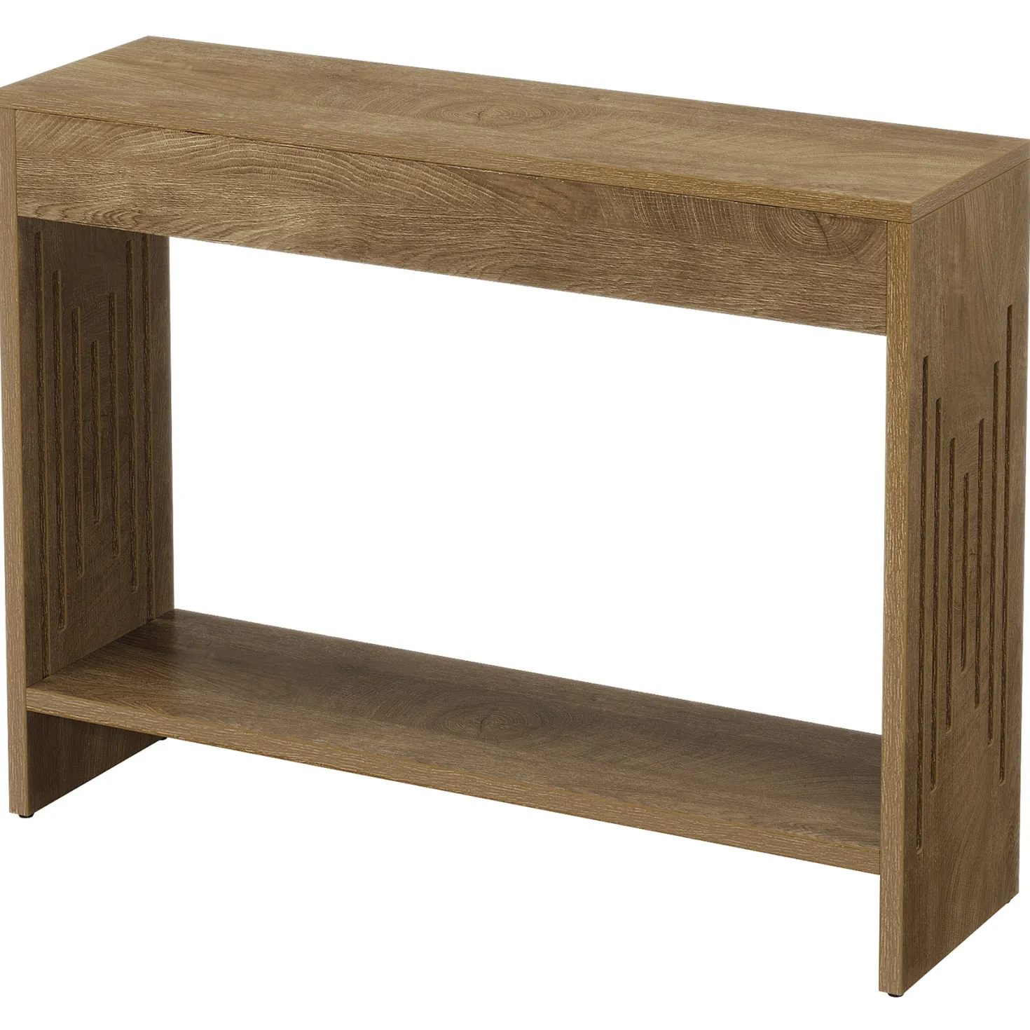 41.3" Farmhouse Console Table with 2-Tier Shelf, Narrow Sofa Table with Fluted Legs for Entryway or Behind Couch