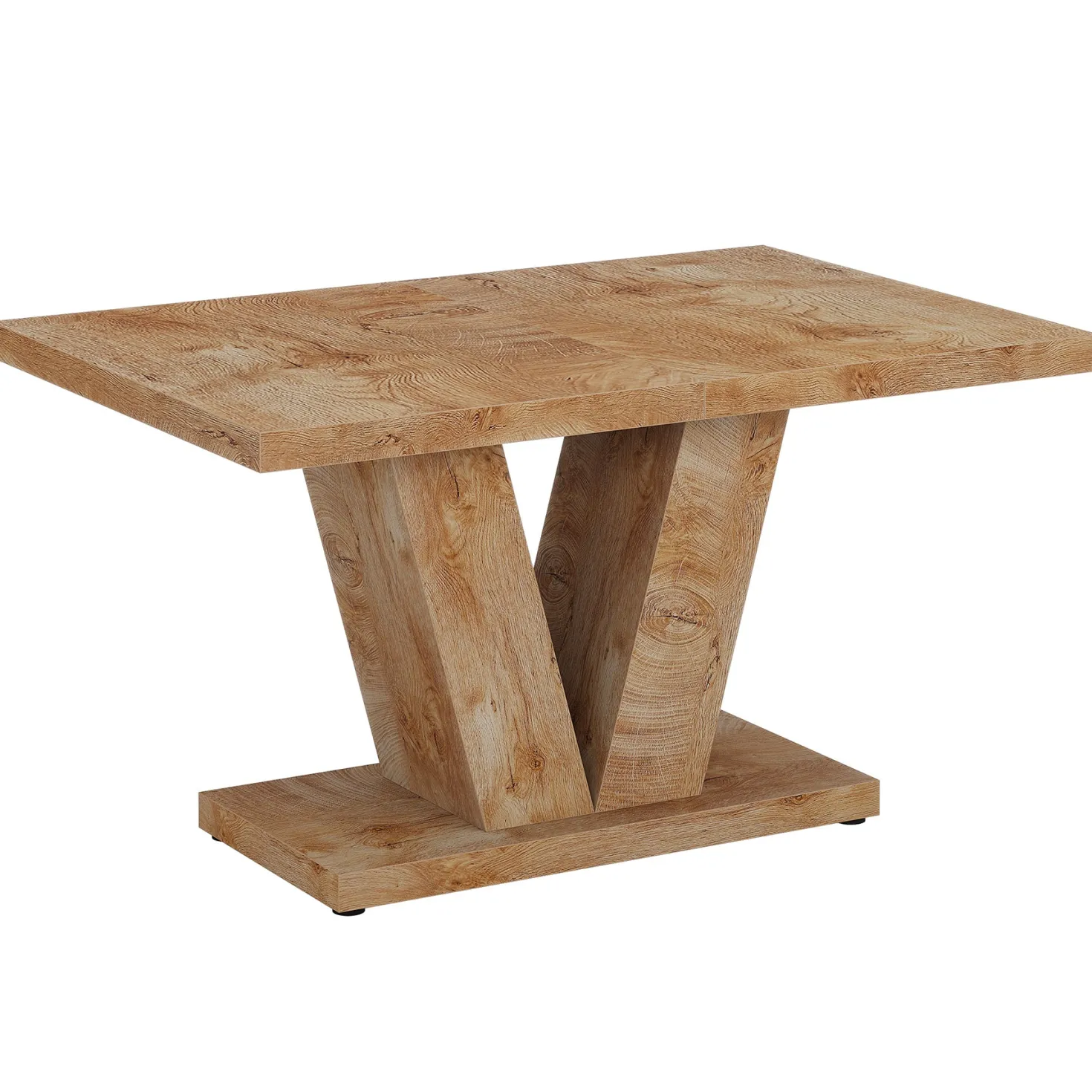 47" Farmhouse Dining Table, Kitchen Dinner Table with Duty Pedestal for 4 People