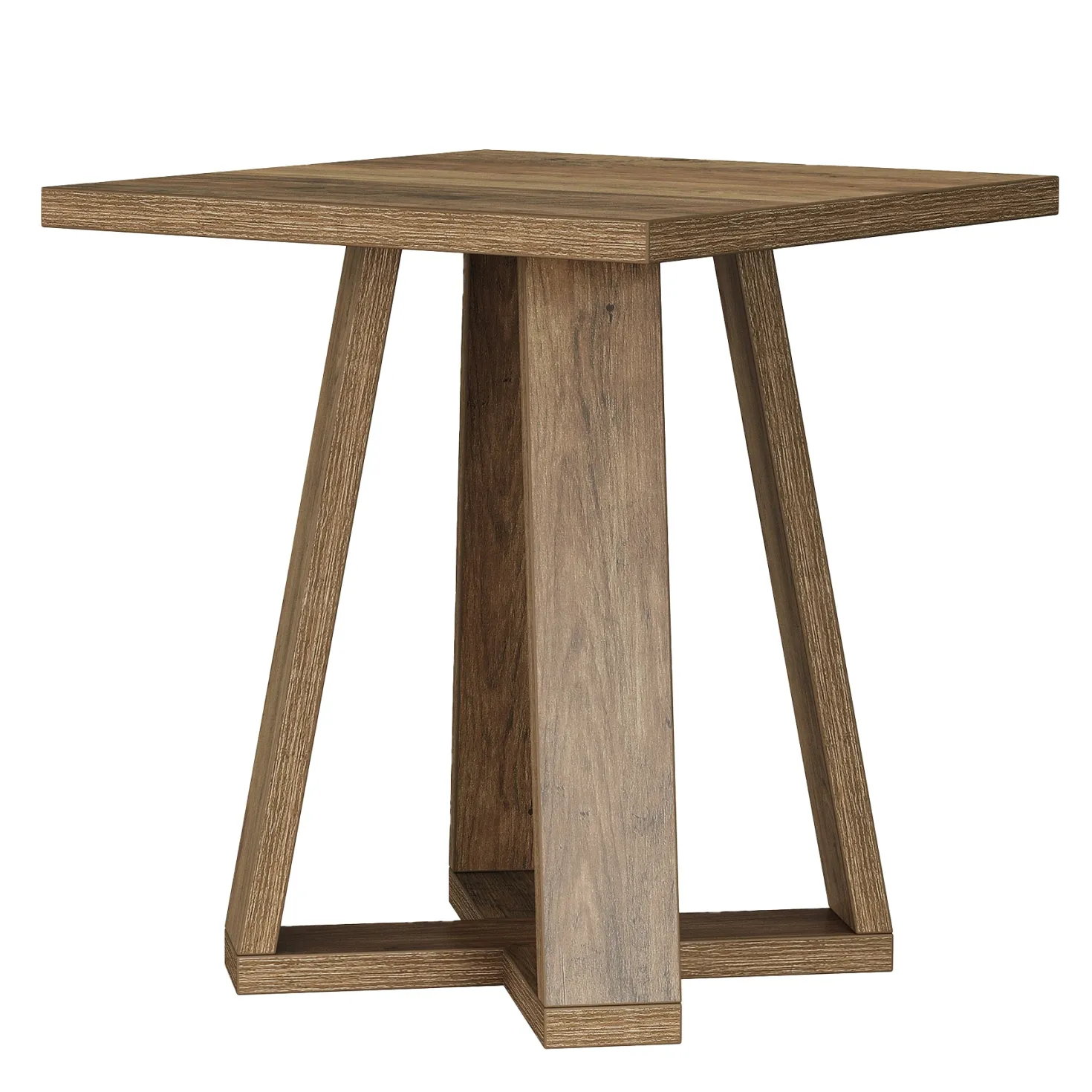 19.7" Farmhouse End Table, Cross Leg Square Side Table for Living Room