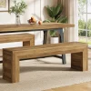 63" Farmhouse Entryway Bench, Wooden Shoe Storage Bench for Hallway, End of Bed, or Dining Seating