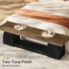 63" Farmhouse Entryway Bench, 2-Tier Long End of Bed Bench with Studry Frame
