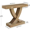 43.3” Farmhouse Entryway Console Table, Wooden Sofa Table with X-Frame