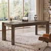63" Farmhouse Executive Desk, Solid Wood Office Computer Desk