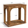 25" Farmhouse Side Table, 2-Tier Solid Wood End Table with Shelf
