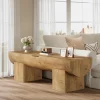 55" Farmhouse Storage Bench, Shoe Bench with Flip-Top Storage