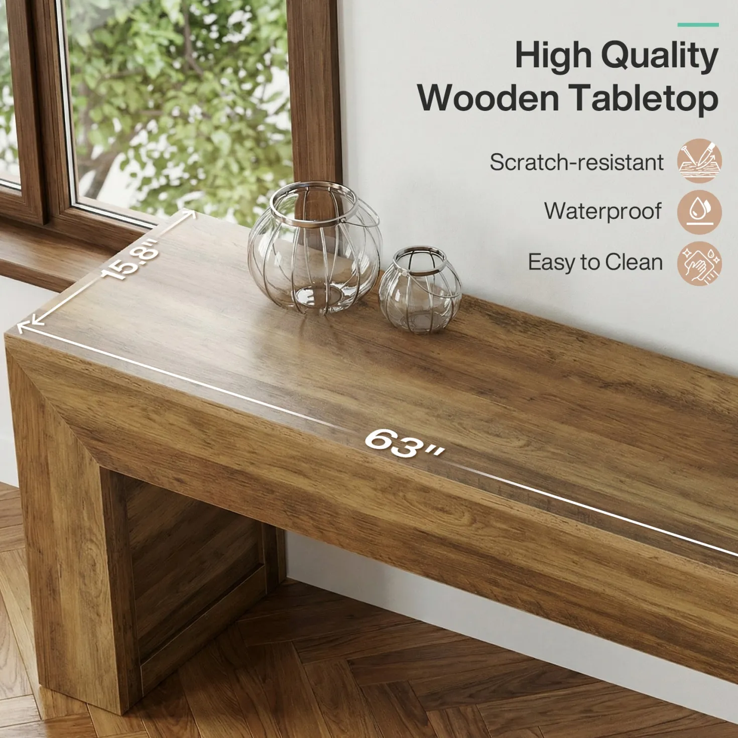 63" Farmhouse TV Stand for 55–75 Inch TVs – Wooden Media Console Entertainment Center