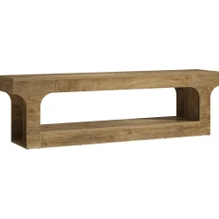 63” Farmhouse TV Stand for 55–75 Inch TVs, Entertainment Center with 2-Tier Open Storage Shelves
