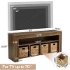 63" Farmhouse TV Stand for 55–70 Inch TVs, Media Console with Baskets & Open Storage
