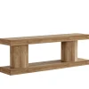 63" Farmhouse TV Stand for TVs up to 70", Wooden Entertainment Center with 2-Tier Open Storage