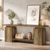 63" Farmhouse TV Stand for up to 65" TVs, Rustic Wood Media Console with Open Shelf, Heavy-Duty Entertainment Center
