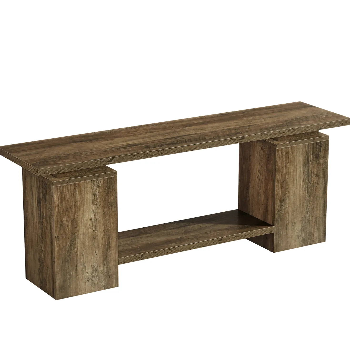 63" Farmhouse TV Stand for up to 65" TVs, Rustic Wood Media Console with Open Shelf, Heavy-Duty Entertainment Center