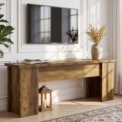 63" Farmhouse TV Stand, Long Media Console Television Stands for 55/60/65/75 Inches TVs