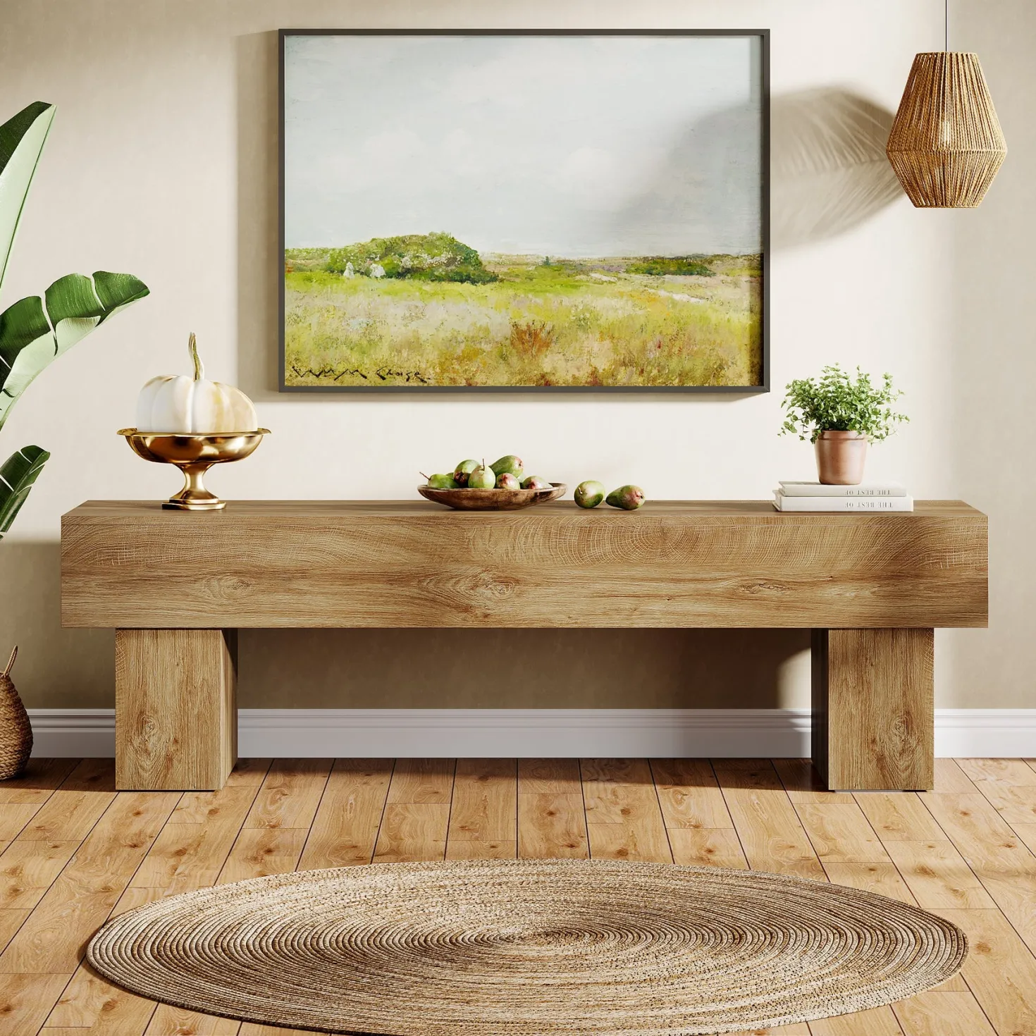 63" Farmhouse TV Stand, Media Console Table Entertainment Center