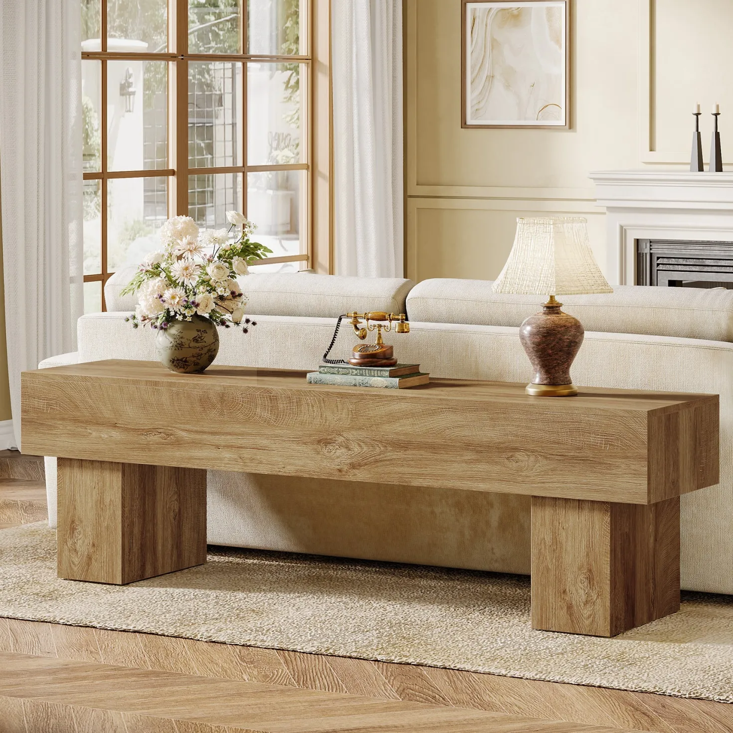 63" Farmhouse TV Stand, Media Console Table Entertainment Center