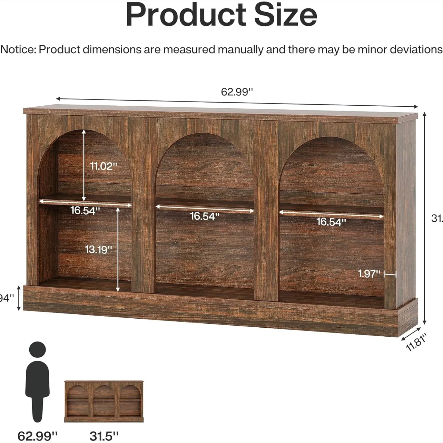 62.99“ Farmhouse TV Stand with Storage Cabinets, Media Console for Up to 65-Inch TV