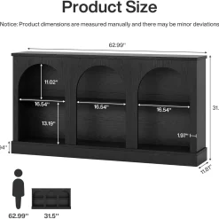 62.99“ Farmhouse TV Stand with Storage Cabinets, Media Console for Up to 65-Inch TV
