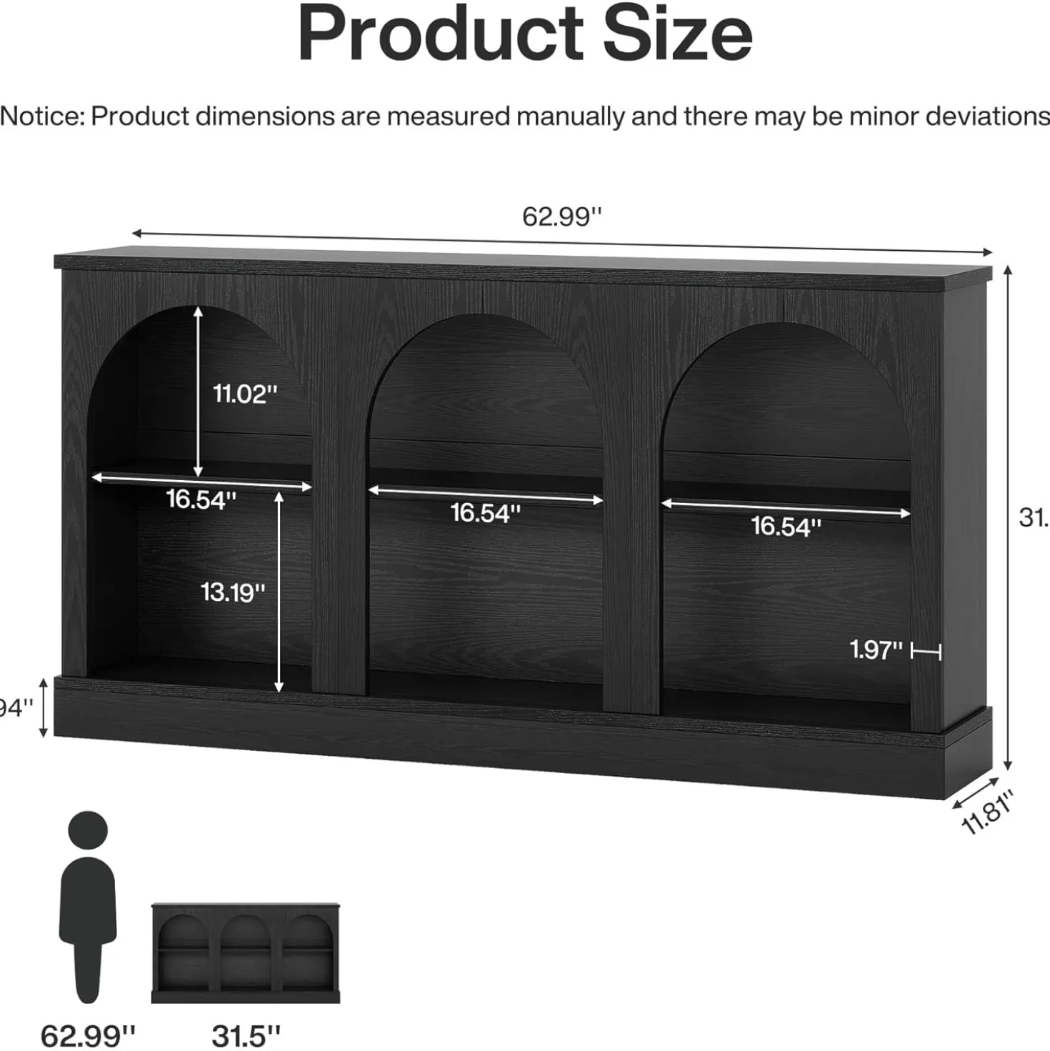 62.99“ Farmhouse TV Stand with Storage Cabinets, Media Console for Up to 65-Inch TV