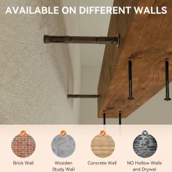 63" Fireplace Mantel Shelf, Solid Wood Wall Floating Mantel Shelf for Over Fireplace