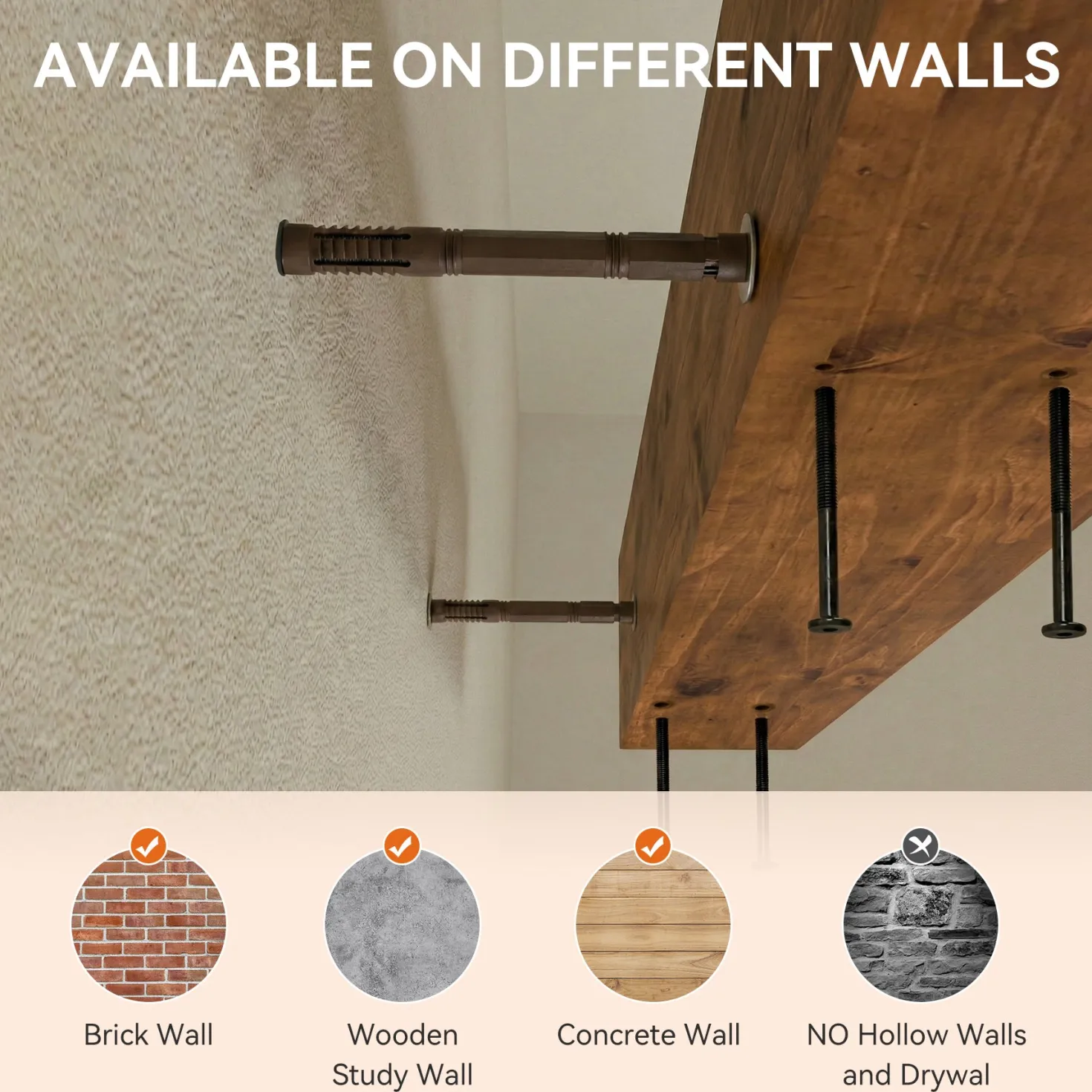 63" Fireplace Mantel Shelf, Solid Wood Wall Floating Mantel Shelf for Over Fireplace