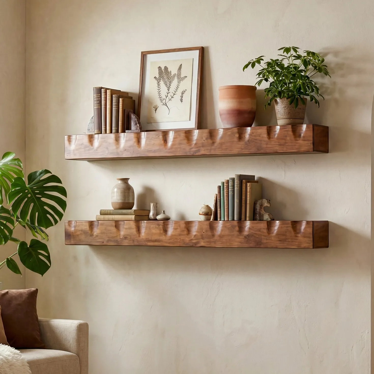 63" Fireplace Mantel Shelf, Solid Wood Wall Floating Mantel Shelf for Over Fireplace