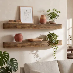 71" Fireplace Mantel, Solid Wood Floating Shelf, Wall Mounted Mantel for Over Fireplace