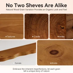 47.2" Floating Shelves for Wall Set of 3, Solid Wood Live Edge Wall Shelves