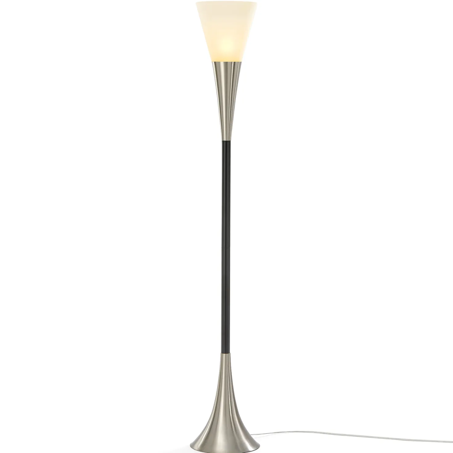 72.8" Floor Lamp with Sandblasted Glass Lampshade & Foot Pedal Switch
