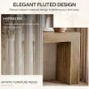 63" Fluted Console Table with Roman Column Legs, Narrow Farmhouse Entryway Sofa Table with Wood-Grain Finish