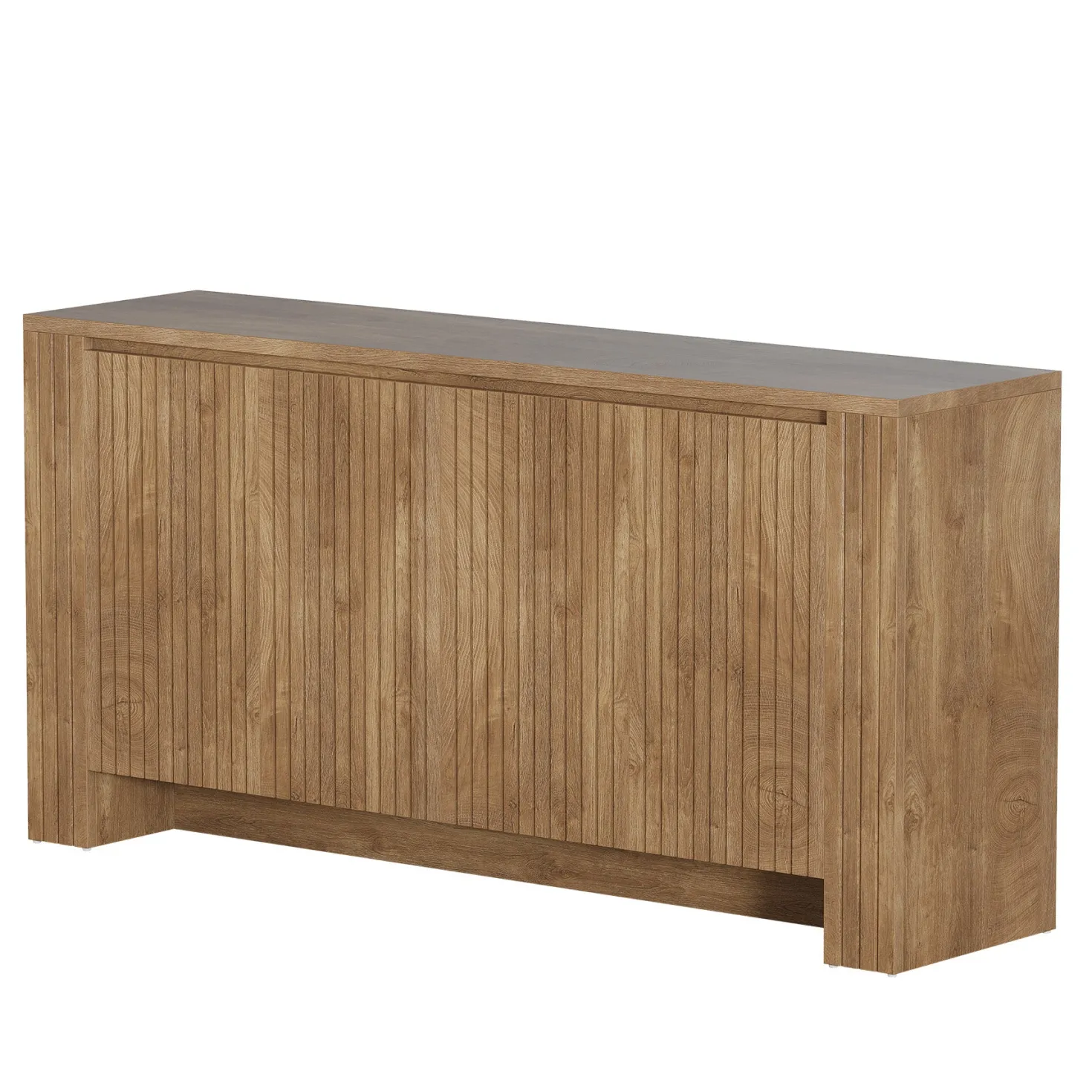 63" Fluted Sideboard Buffet Cabinet with Storage, Modern Coffee Bar Cabinet with Adjustable Shelves