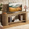 63” Fluted TV Stand, Farmhouse Entertainment Center with Storage Shelf
