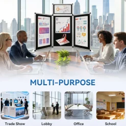 70.8" Folding Presentation Board, 3+1 Panel Trade Portable Panel Display