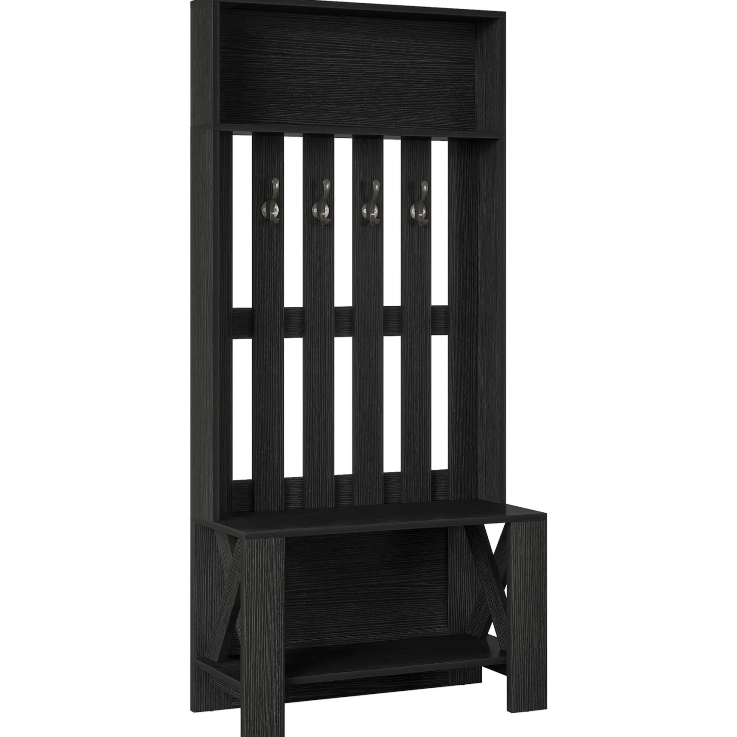 70.8" Freestanding Hall Tree, Coat Rack with Shoe Bench and Hooks