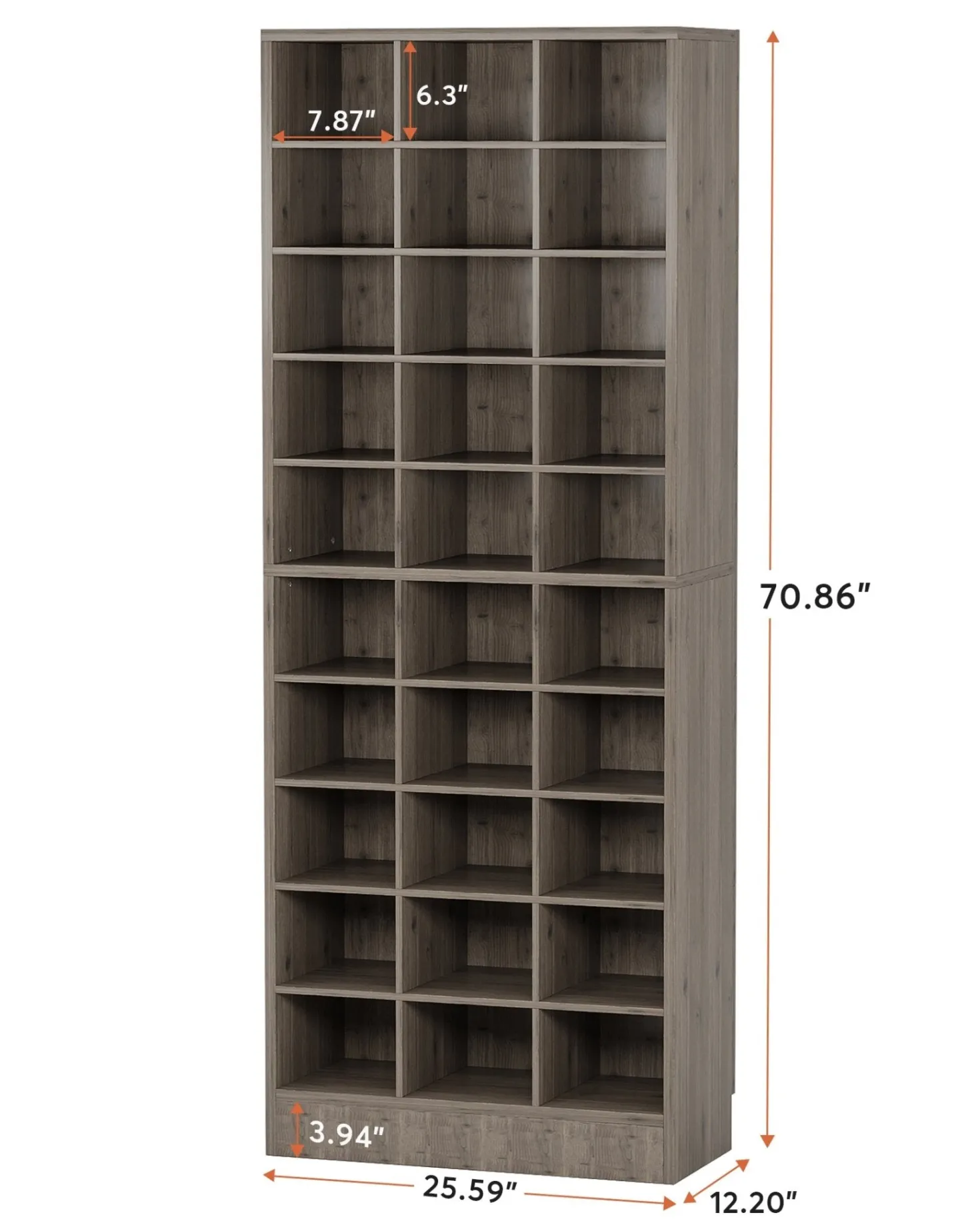 70.8" Freestanding Shoe Cabinet, 10-Tier Shoe Rack Storage Organizer with 30 Cubbies