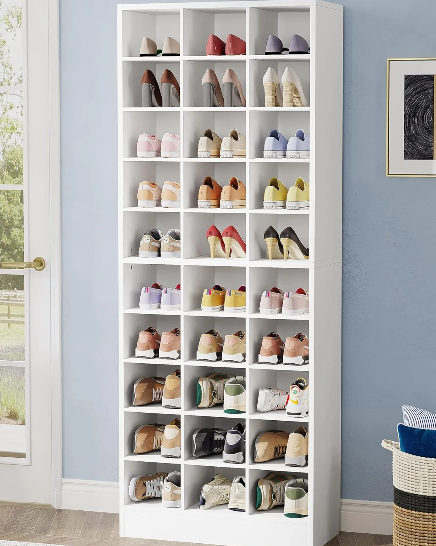 70.8" Freestanding Shoe Cabinet, 10-Tier Shoe Rack Storage Organizer with 30 Cubbies