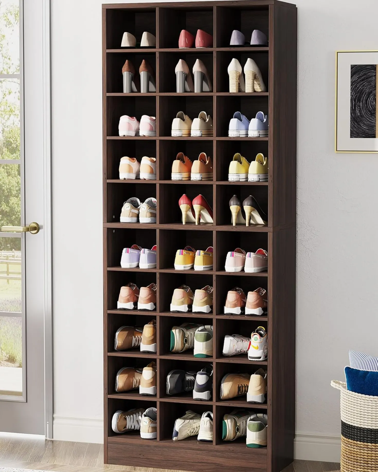 70.8" Freestanding Shoe Cabinet, 10-Tier Shoe Rack Storage Organizer with 30 Cubbies