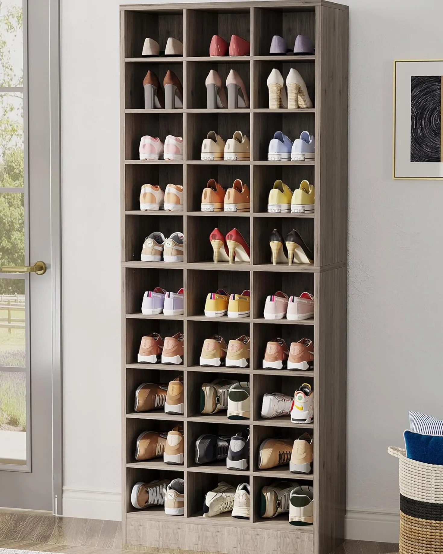 70.8" Freestanding Shoe Cabinet, 10-Tier Shoe Rack Storage Organizer with 30 Cubbies