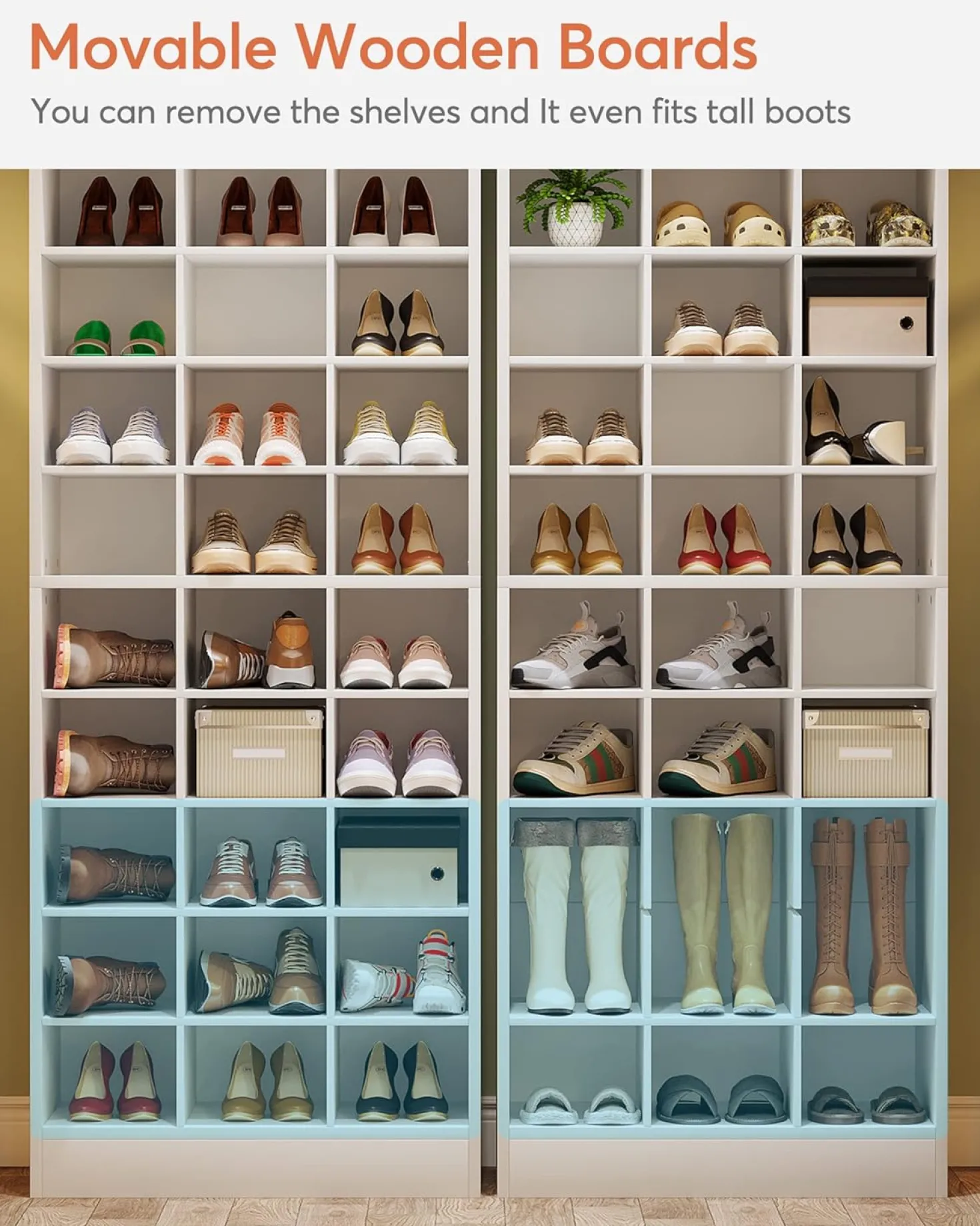 70.8" Freestanding Shoe Cabinet, 10-Tier Shoe Rack Storage Organizer with 30 Cubbies