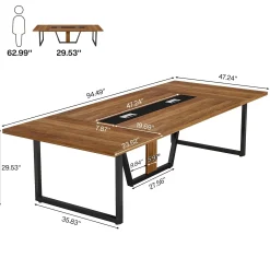 8 FT Conference Table, 94.49" Large Meeting Table for 10 People