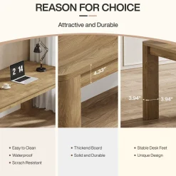 6.56 FT Conference Table for 6-8 People, 78.74" Executive Desk with Sturdy Legs