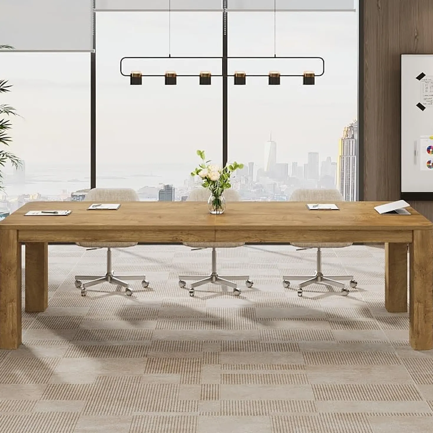 6.56 FT Conference Table for 6-8 People, 78.74" Executive Desk with Sturdy Legs