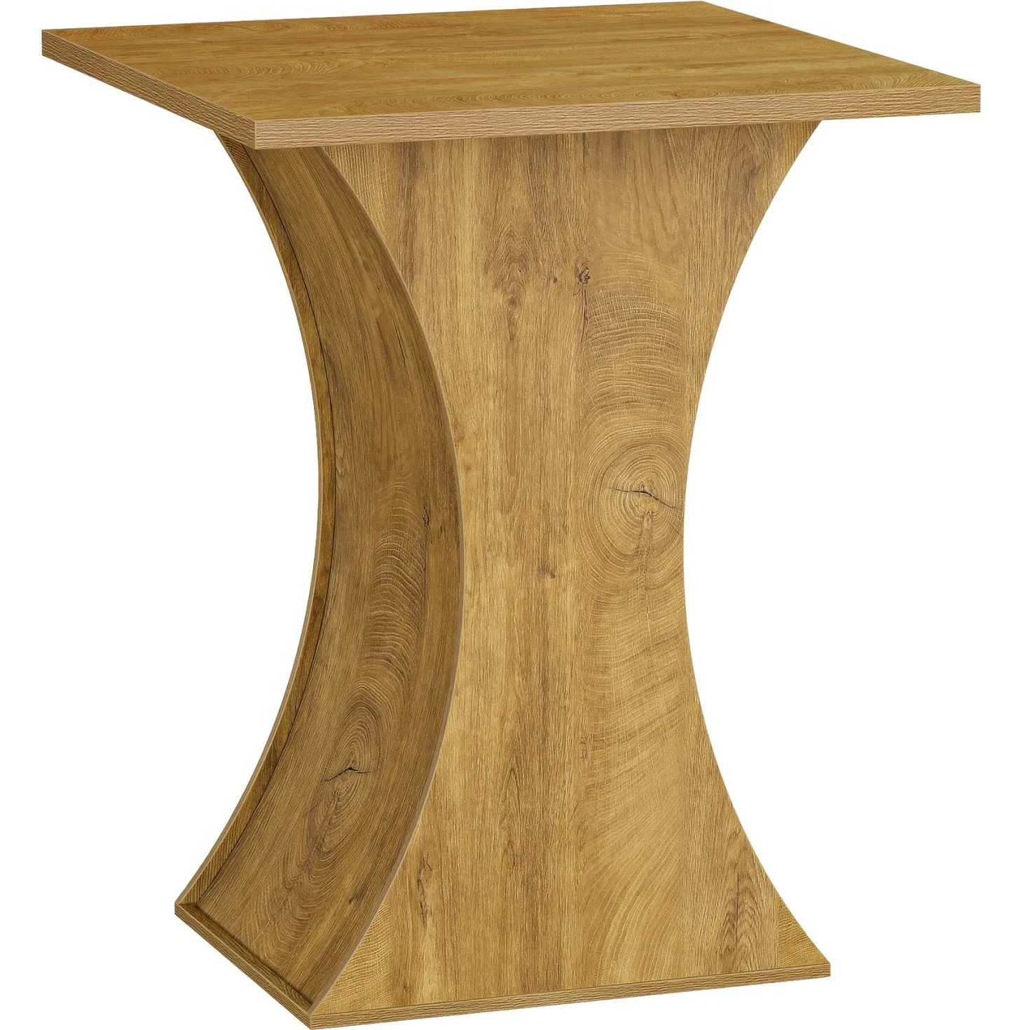 39.4" H Square Bar Table, Farmhouse Pub Cocktail Table with Curved Profile