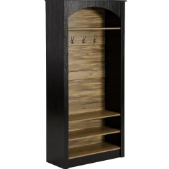 74.8" Hall Tree, 3-Tier Farmhouse Shoe Rack with Coat Rack for Entryway