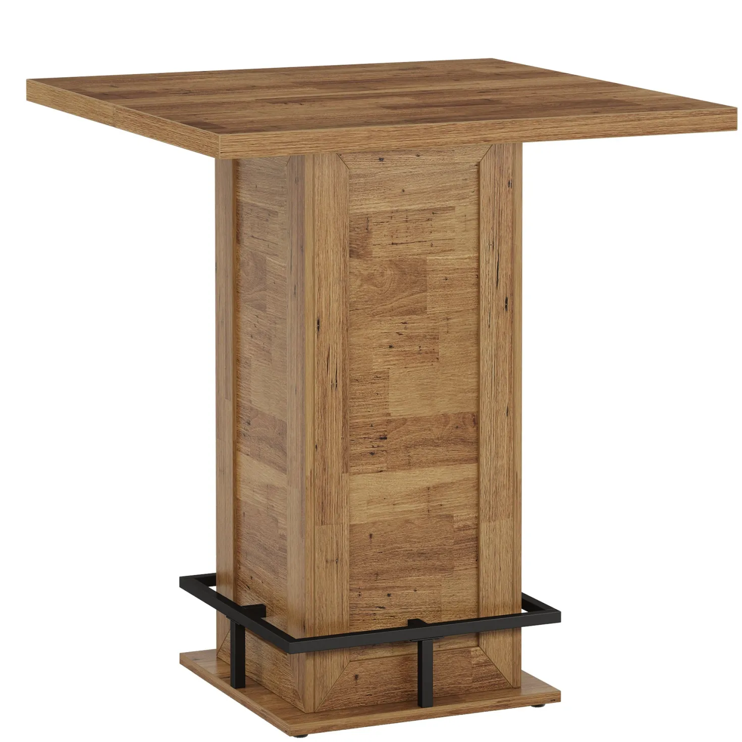 39" High Top Bar Table, Square Bistro Pub Cocktail Table