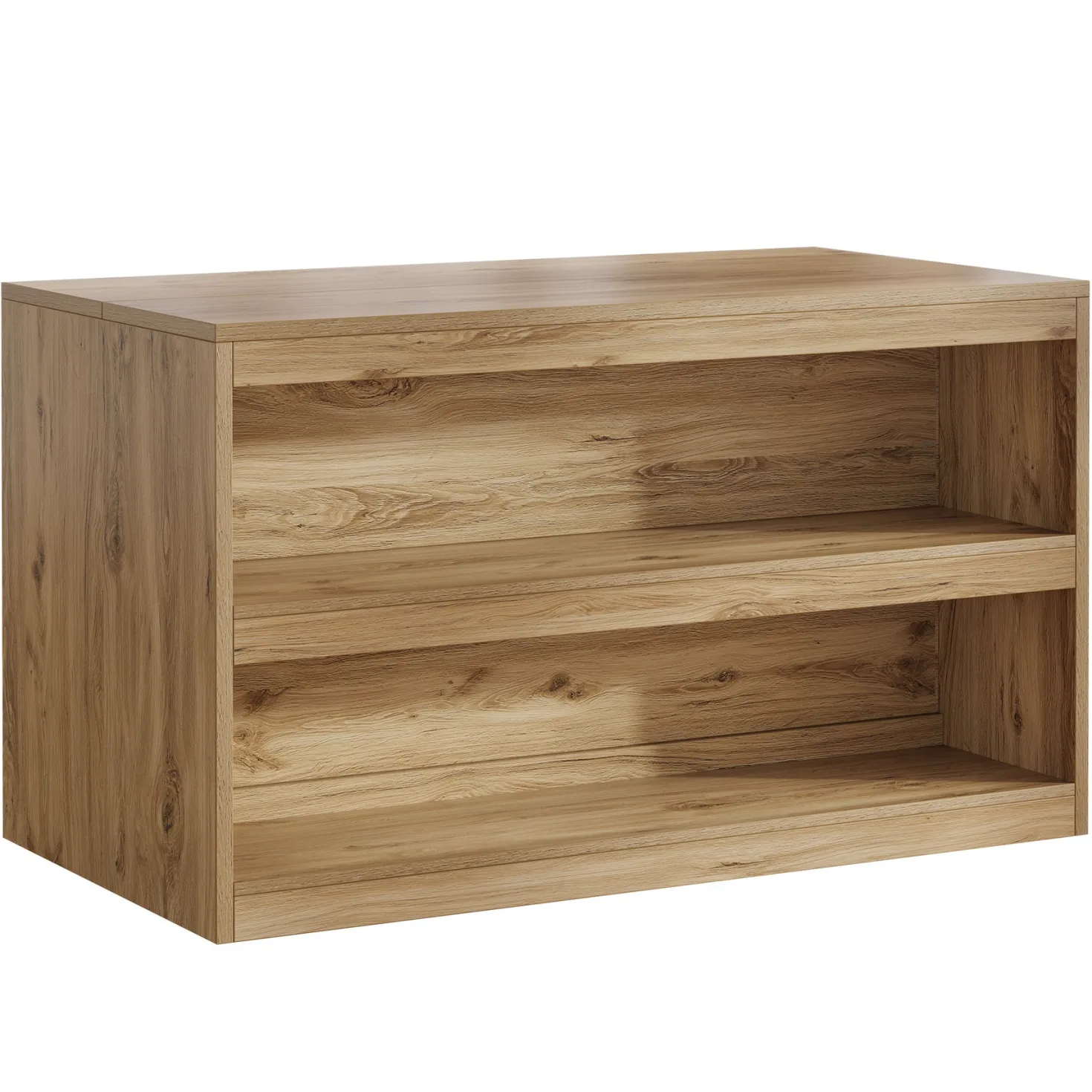 59" Home Bar Table, Rectangular Pub Table Coffee Bar Cabinet with 2-Tier Open Shelves