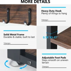 5 IN 1 Coat Rack Shoe Bench Set, Hall Tree with Wall Mounted Shelf